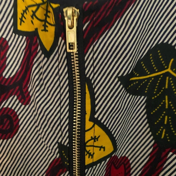 Red and Yellow Long Sleeve A-Line Dress for Work - Picture 2 of 6